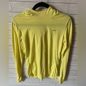 Nike womens Yellow Long Sleeve hooded athletic Shirt